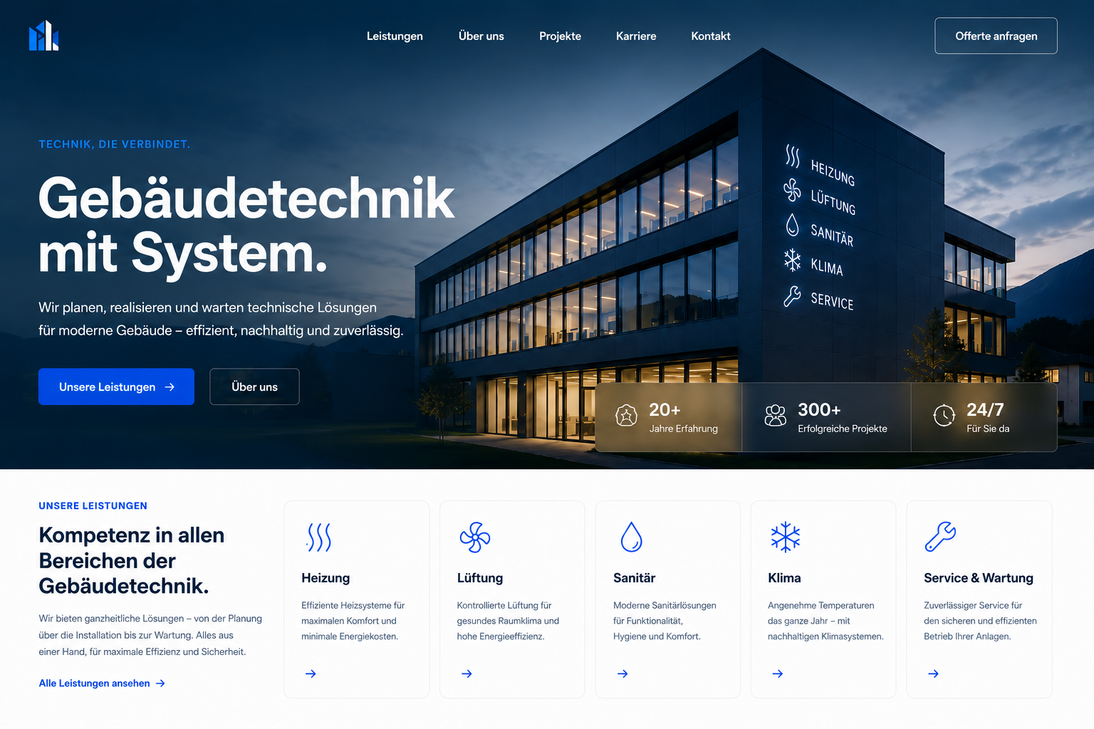 Moderner Webauftritt f&uuml;r ein Geb&auml;udetechnik-Unternehmen