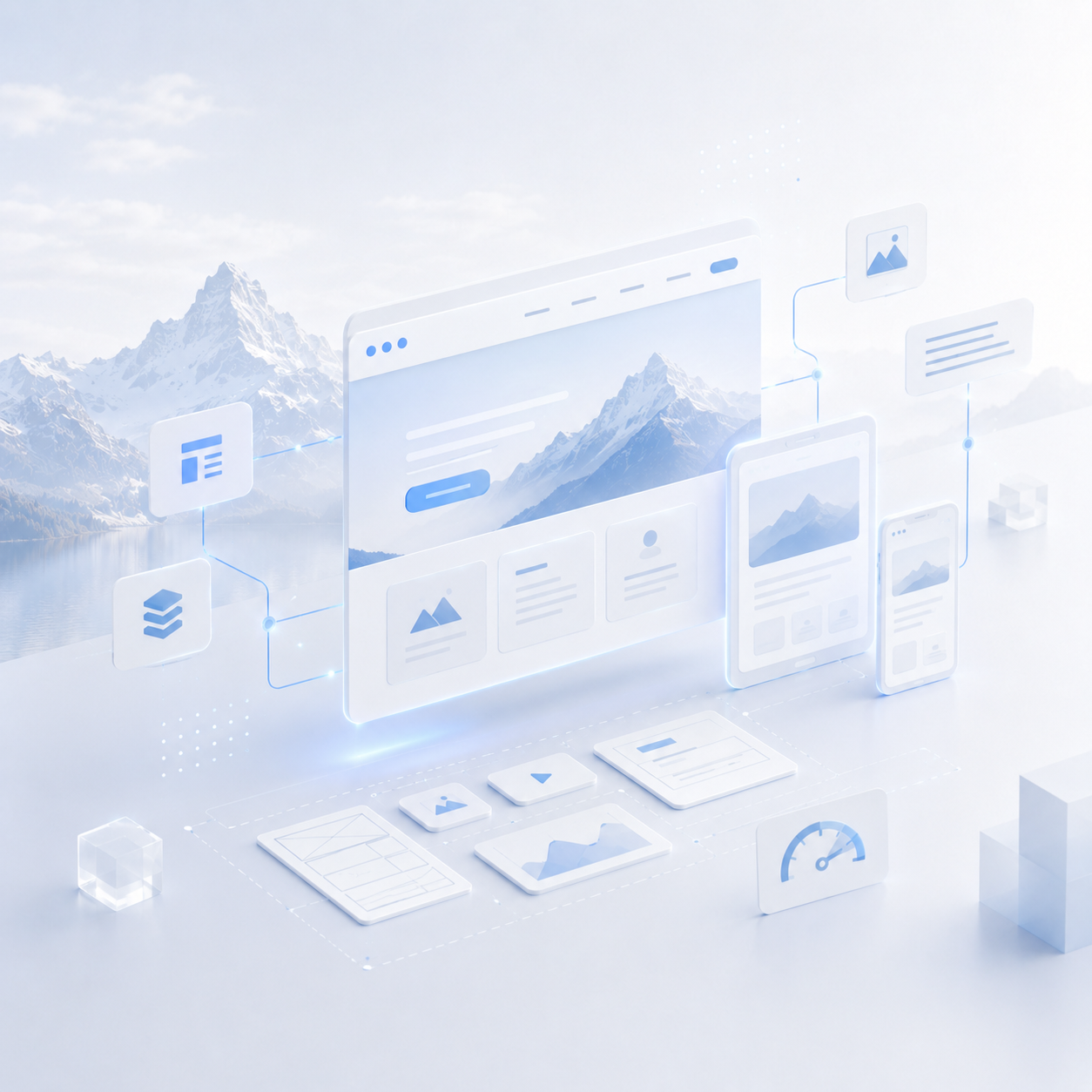 Visualisierung einer modernen Webl&ouml;sung mit Desktop und Mobile Ansicht
